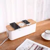 New Wire Storage Box Power Board Organizer Box with Wooden Cover Network Line Socket Management Box Cable Storage Container