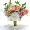 Fleurs décoratives Bouquet de mariage de demoiselle d'honneur Ruban Roses Fournitures artificielles Décorations de festival