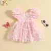 Mädchen Kleider 0-5 Jahre Kinder Mädchen Prinzessin Kleid Baby Sommer Kleidung Kleinkind Kinder Kurze Puffärmel 3D Schmetterling Tüll A-Linie