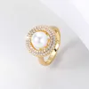 Band Rings Imitation Pearl Rings Ladies Charm Luxury Zircon Round Finger Rings Romantic Wedding Exquisite Jewelry Direct Selling Wholesale AA230426