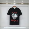 T-shirt da uomo 23SS Cotton Double Yarn Casablanc Camicia stampata all'inizio della primavera Uomo donna oversize di alta qualità