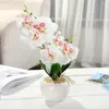 Fiori decorativi farfalla artificiale Orchide bonsai in vaso con piante finte in pentola per la casa decorazione del soggiorno camera da letto