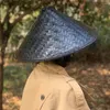 Berets Cone Sun Protection Fishing Sunshade Hats Men Fisherman Tourism Rain Caps Weave Straw Bamboo Rattan