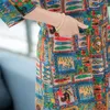 Kvinnors blusar vintage kvinnor sommar avslappnad lös tryck camisa feminin plus size topps kemise grande taille pour femme 4xl