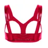 Reggiseno sexy da ragazza in ecopelle PVC brillante Lingerie sexy con reggiseni a petto aperto per feste in discoteca