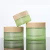 20ml 30ml 40ml 60ml 80ml 100ml 120ml Vaso per crema in vetro smerigliato verde Bottiglie per la cosmetica Contenitore per bottiglia per lozione spray nebulizzato con Imitat Cgbl