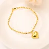 Braccialetti con ciondoli 21 cm Cz Cuore Mary Bracciale con ciondolo per donne Bambini Ragazze Catena color oro Fai da te Catene con ciondoli Gioielli Regalo Lei