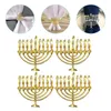 Tovaglia 4 pezzi Decorazioni per feste Menorah Portatovaglioli Anello tovagliolo ebraico Fibbie Anelli per asciugamani