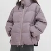 女性のトレンチコート2023女性肥厚コットンコートパープルソリッドカラーフード付き長袖の気質ファッションジャケット