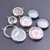 Pendant Necklaces 10Pcs/Lot 25/30/35/40mm Metal Round Memory Coin Holder Locket Twist Glass Living Relicario Colgantes For Jewelry Making