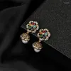 Bengelen oorbellen oorbel bloem parel jhumki jhumka handgemaakte Thailand Boeddha piercing vintage Koreaanse mode feest sieraden Bijoux