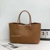 Compras Classic Cabat Totes Lady Bag Botegas Capacidad Bolsas Venata 2023 Nuevo Doble Cara Tejida Tote Grande Cuero de Mujer Un Hombro Bolso Cesta FJTK