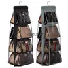 Sacs de rangement pour armoire, sac Transparent suspendu sac à main organisateur porte mur clair chaussures diverses avec pochette de suspension