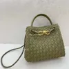 Señora tejida capacidad bolso bolsos bolso diseñador cuero botegas tote metal rejilla grande venata solo hombro crossbody tote femenino andiamo 2o06