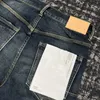 Jeans för män blixtlås flyger klassiska byxor lila jeans denim streetwear mäns byxor avslappnad avslappnad fit sweatpants big boy slim fit high stretch jean blue p02h