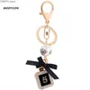 Chave Rings Brand Perfume Botthe Kichain Key Chain Chain Fashion Ring Holder Keyrings Mulheres lembranças do charme de bolsa de carro J230427