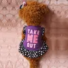 Odzież dla psa -spódnica z księżniczką sukienka weselna Puffy Cat Birthday Bow Kamizelka T -shirt