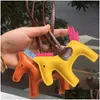 مفاتيح مفاتيح الحبل المصمم 16 ألوانًا للأزياء الحصان حيوان مفتاح السلسلة بو جلود عالية من الديكور الكرتون للمحفظة