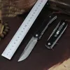 A1965 kogellager vouwmes Damascus stalen druppelpunt mes ebony handvat outdoor camping wandelvissen edc pocket messen