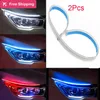 2Pcs Newest Start-Scan LED Car DRL Daytime Running Lights Auto Flowing Turn Signal Guide Thin Strip Lamp Styling Accessories