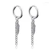 Boucles d'oreilles cerceau 3 paires ensemble pour hommes femmes plume balancent Rivet boucle d'oreille Punk rétro gothique lance tête Style bijoux