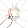 Hänge halsband mode valentiner gåva litet hjärta formade full pave zircon crystal mini kärlek druzy för flickvänner