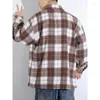 Chemises décontractées pour hommes Automne Hiver Hommes Plaid Épaissir Bouton Up Blouse Mode Coréenne Lâche Pour Homme