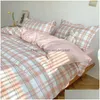 Conjuntos de cama Nordic Duvet Er e Bedsheet 220x240 Quilt Moda 150x200 Luxo Conjunto Macio Cama de Cama Linho 230213 Drop Delivery Home Ga Dhtzg