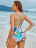 Damesbadmode Eendelig badpak voor dames Floarl Bikini Zomerkleding Strandkleding Mode Siwmming Sexy Slim Sling Lente