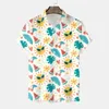 Men's T Shirts Men Casual Short Sleeve Spring Summer Turndown Neck 3D Shirt Collar Jumpsuit Pimp Mens Large Long