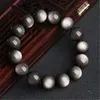 Strand Genuine Natural Gray Obsidian Gems Stone Crystal Stretch Round Bead Woman Man Bracelet Power Fashion 8mm 10mm 12mm 14mm