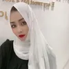 Abbigliamento etnico Donne Rhinestone Hijabs Chiffon Muslim Pesatrice Scialli di colore solido e avvolge Pashmina Stoles Female Hijab Plain Turban 2023