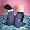 Dog Apparel Fall winter dog big clothes Labrador denim jeans dress handsome and play cool four legged coat Big pajamas 231127