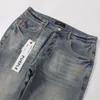 SS23 PB202362 Jeans pour hommes violets Skinny Slim Fit lavé matériau de revêtement de luxe Denim élastique moto hommes Original TOP Designer SZ30-38