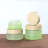 20ml 30ml 40ml 60ml 80ml 100ml 120ml Vaso per crema in vetro smerigliato verde Bottiglie per la cosmetica Contenitore per bottiglia per lozione spray nebulizzato con Imitat Cgbl