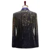 Mäns kostymer blazers hoo 2023 Färgglada meteorgradient Sequin Blazer Three Button Host Bar Shiny Catwalk 230427