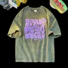 T-shirt femme Privathinker Batik American Women T-shirts Wash Foaming Print Unisexe Tops à manches courtes Hip Hop Y2K Femme Summer Tee Shirts 230427