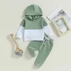 Kläderuppsättningar Småbarn Spädbarnspojkar Kläder Set Tracksuit Winter Fall Casual Long Sleeve Contrast Color Hoodie Tops Pants Clothes for Children R231127