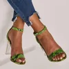 946 High Women Heels Sandals Peep Toe Strappy Party Party Sexy Pumps Shoes Shouse Snake Pattern 5