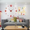 Horloges murales 2023 bricolage 3D grande horloge élégant acrylique miroir autocollants Quartz silencieux pour salon décor à la maison Reloj Pared