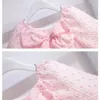 Vestidos da menina 2023 verão rosa vestido de princesa para meninas coreanas crianças floral impressão tule festa aniversário crianças roupas flor