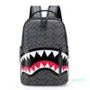 Rucksack Reisetasche Mode Gitter Rucksack Student Schultasche Große Kapazität Shark Bag Street Trend Man