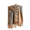 Foulards 2023 Luxe Chaud Écharpe Marque Cachemire Femmes Épais Impression Châle Et Wraps Dames Couverture Foulard Hiver Pashmina Bandana Bufanda