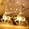 Decorações de Natal Deer LED String Light Rena 5V 1.5m 10LED Bateria Operada Decoração de casa interna para feriado Xmas Party Presente de Natal 231127