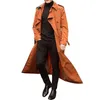 Trench Coats Masculinos de Alta Qualidade Trench Coat Estendido Primavera e Outono Moda Casual Casaco À Prova de Vento Elegante Roupas de Cavalheiros 231127