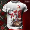 Männer T Shirts 2023 Weihnachten Hemd Cartoon 3d Print Tops Sommer Kurzarm T-Shirts Mode Streetwear Übergroße Kleidung Für männer