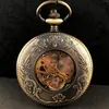 Orologi da tasca Orologio meccanico con catena Steampunk Retro Skeleton Fob di lusso a carica manuale di alta qualità da uomo e da donna