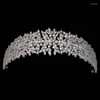 مقاطع الشعر tiaras عتيقة plateadas de lujo barrocas cristal corwn para novia hadiyana boda tocado accesorios pelo bc5910