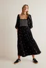 Casual Dresses GypsyLady Floral Embroidery Maxi Dress Spring Autumn Long Sleeve Loose Boho Women Ruffles Holiday Tiered Ladies