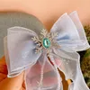 Hårtillbehör Bow Princess Garn Ribbon Hairclip Flower Hairpin Children Girl Women Clip Pin Hairgrip Huvudbonader